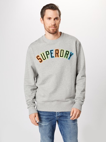 Superdry Sweatshirt 'New House Rules' in Grijs