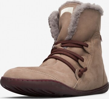 CAMPER Lace-Up Ankle Boots 'Peu' in Brown: front