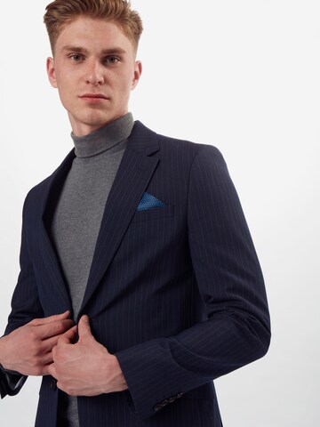 BURTON MENSWEAR LONDON Slimfit Sako 'PINSTRIPE' – modrá