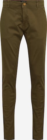 BLEND Slim fit Chino trousers in Green: front