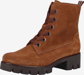 GABOR Lace-Up Ankle Boots in Brown: front