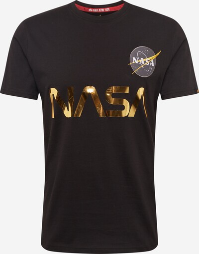 ALPHA INDUSTRIES T-shirt 'NASA Reflective T' i guld / svart, Produktvy