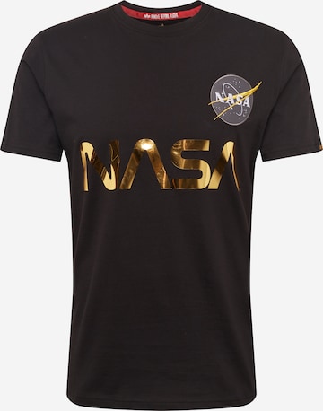 ALPHA INDUSTRIES Paita 'NASA Reflective T' värissä musta: edessä