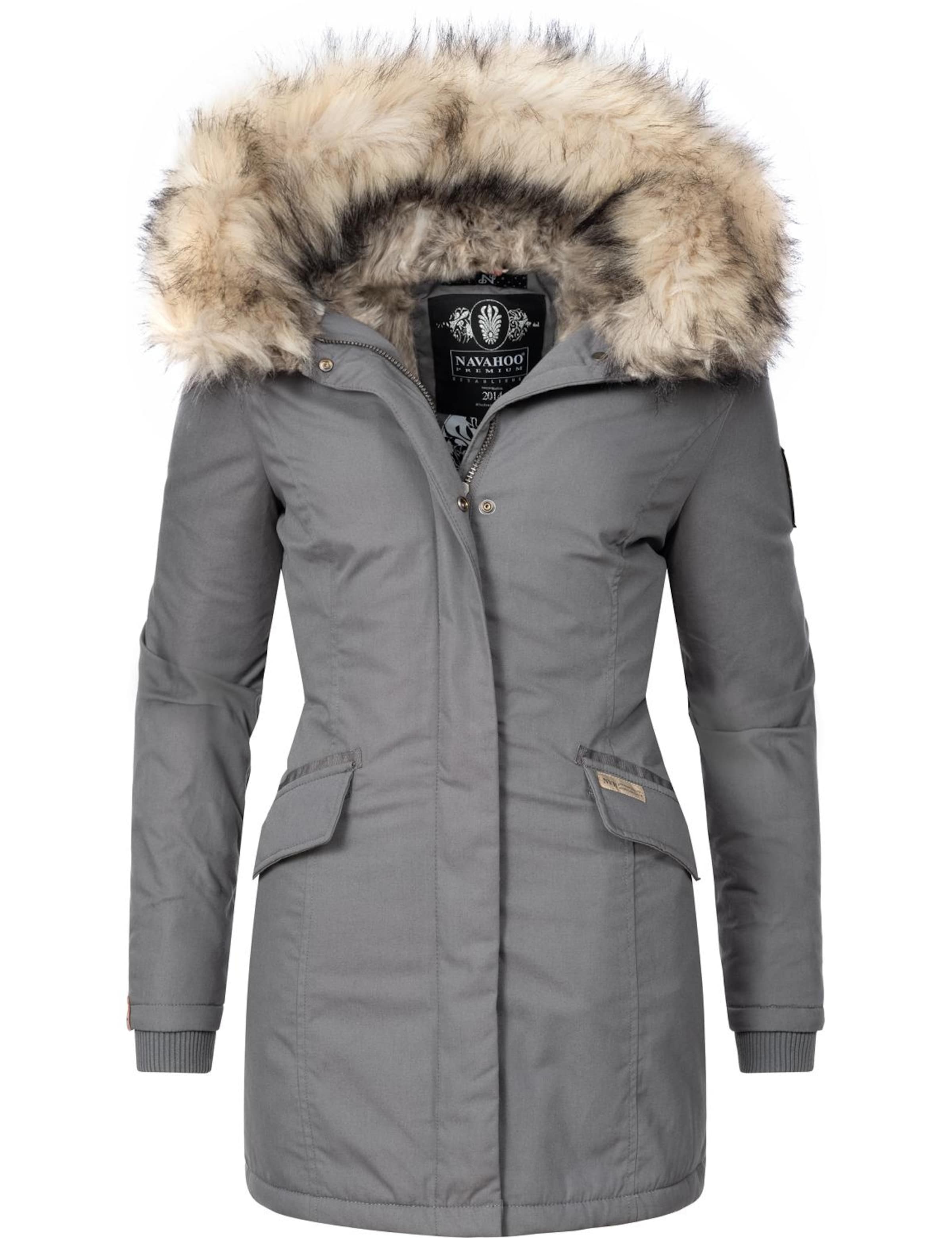 Manteau d’hiver 'Cristal' NAVAHOO en gris : devant