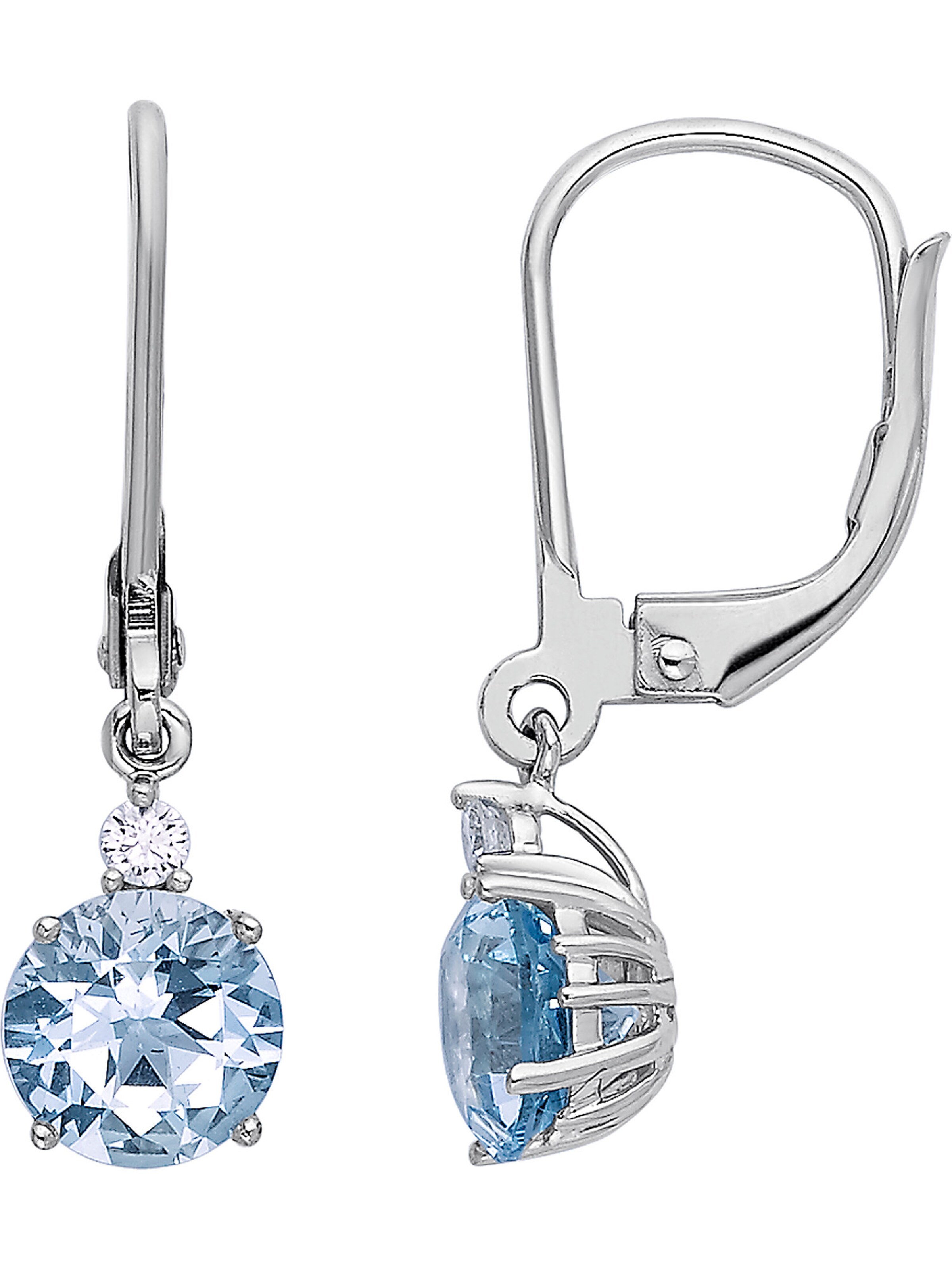 CHRIST Earrings 'Aquamarin' in Silver