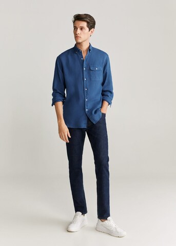 MANGO MAN Regular fit Overhemd in Blauw