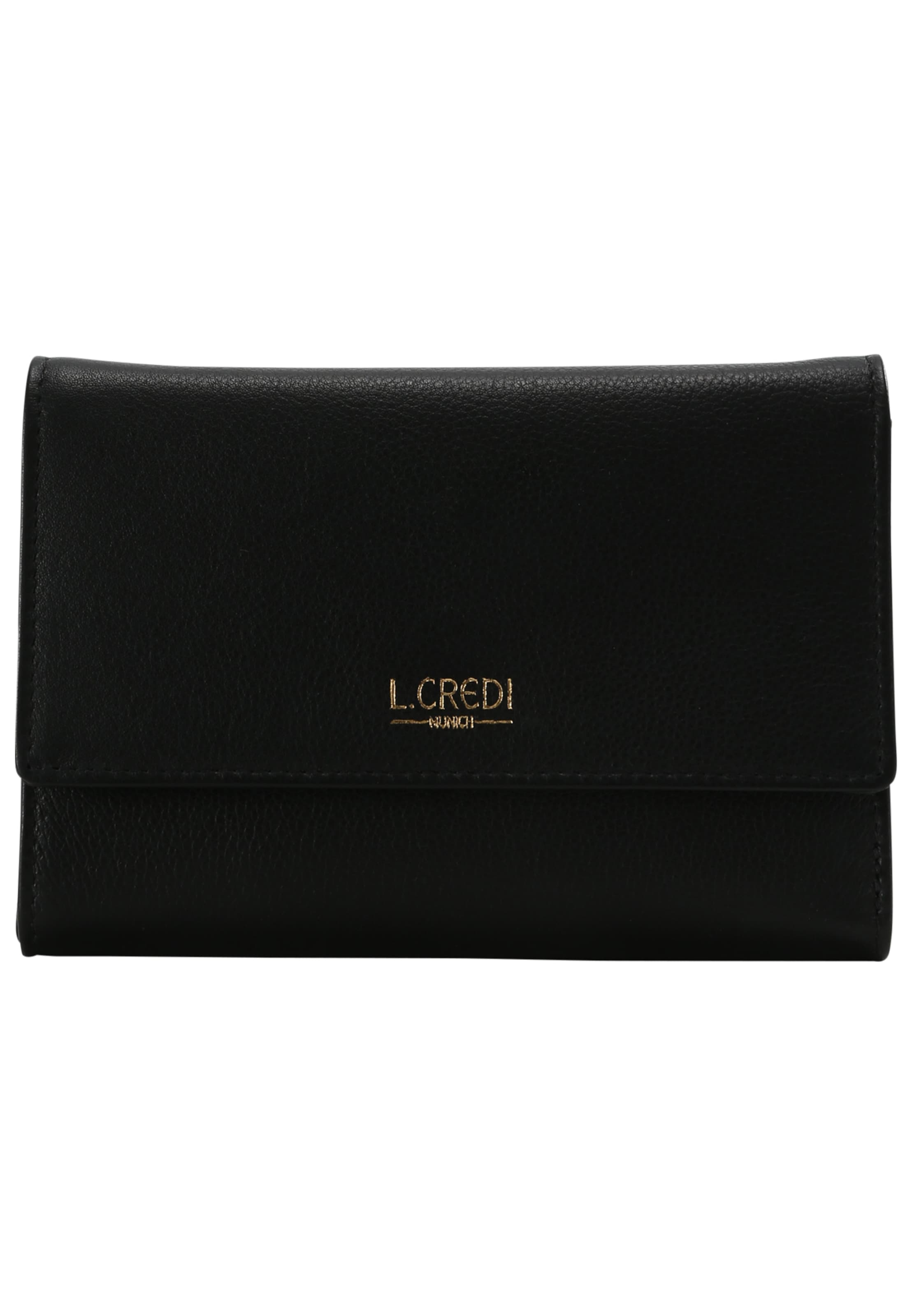 L.CREDI Geldbörse 'Evelyn' in Schwarz: Vorderseite