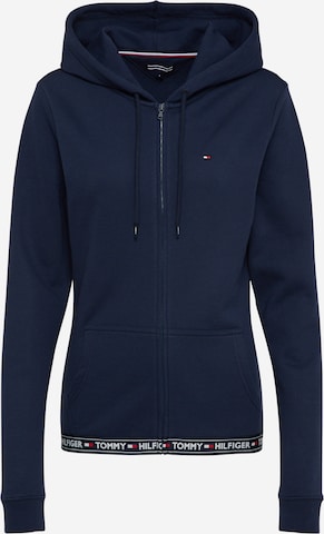 Tommy Hilfiger Underwear Zip-Up Hoodie in Blue: front