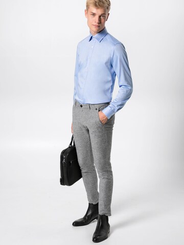 OLYMP Slim fit Zakelijk overhemd 'Level 5' in Blauw