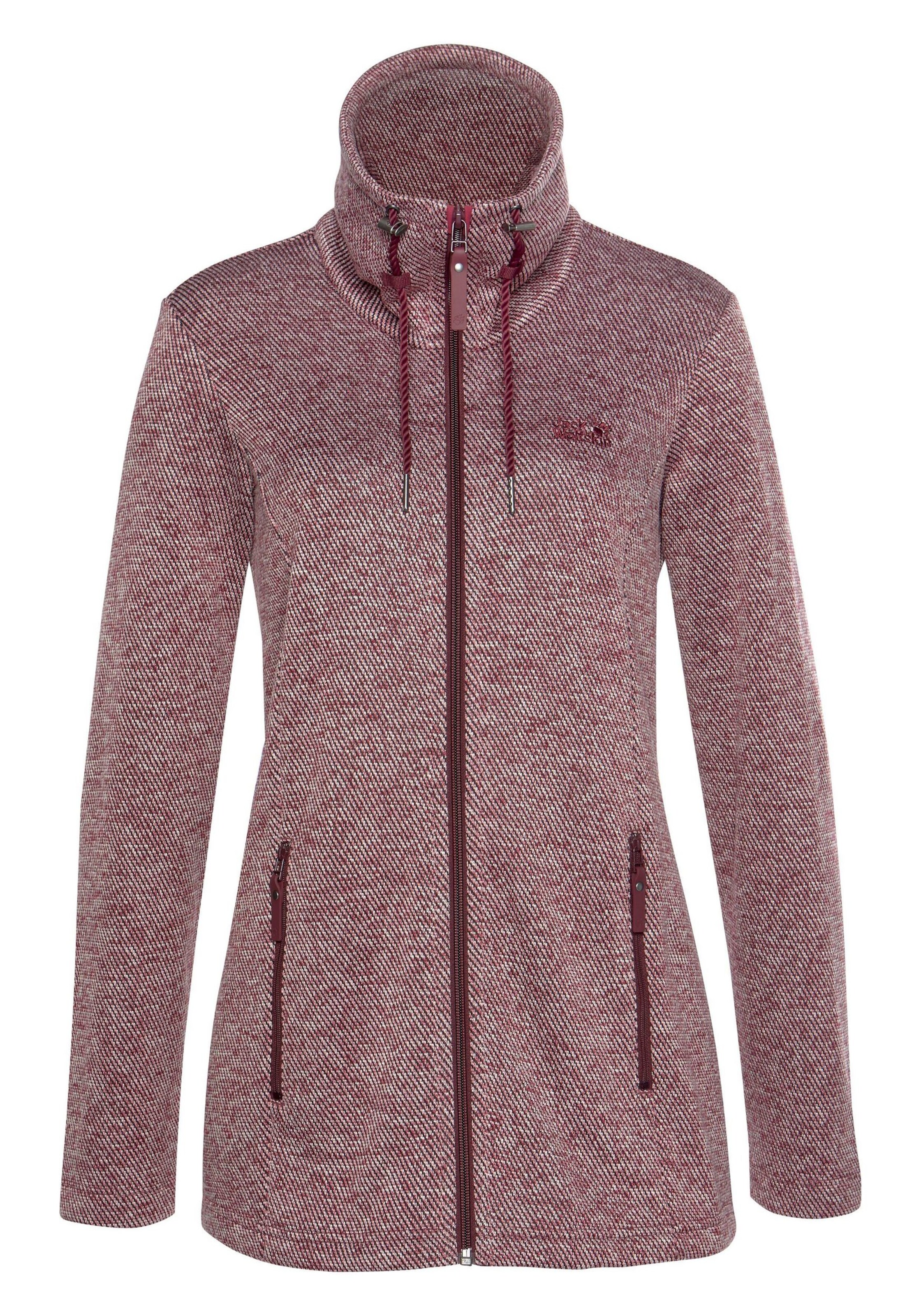 JACK WOLFSKIN - Strickfleecejacke 'Baker Lake' in beere