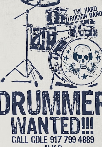 LOGOSHIRT Romper/Bodysuit 'Drummer Wanted' in White