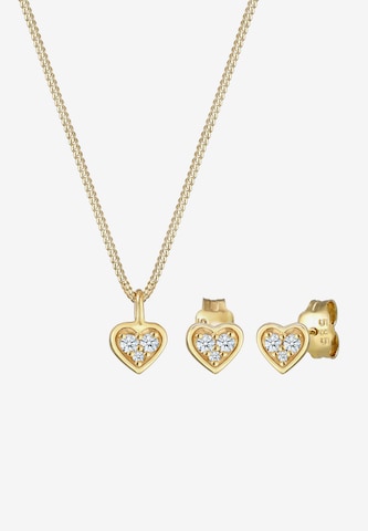 Elli DIAMONDS Jewelry Set 'Herz' in Gold