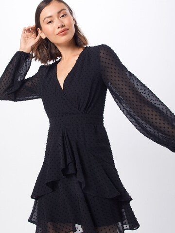 Boohoo - Vestido 'Dobby' em preto: frente