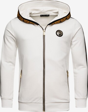 Redbridge Zip-Up Hoodie in White: front