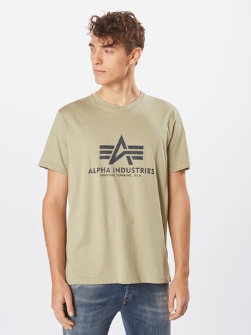 ALPHA INDUSTRIES Тениска в зелено: отпред