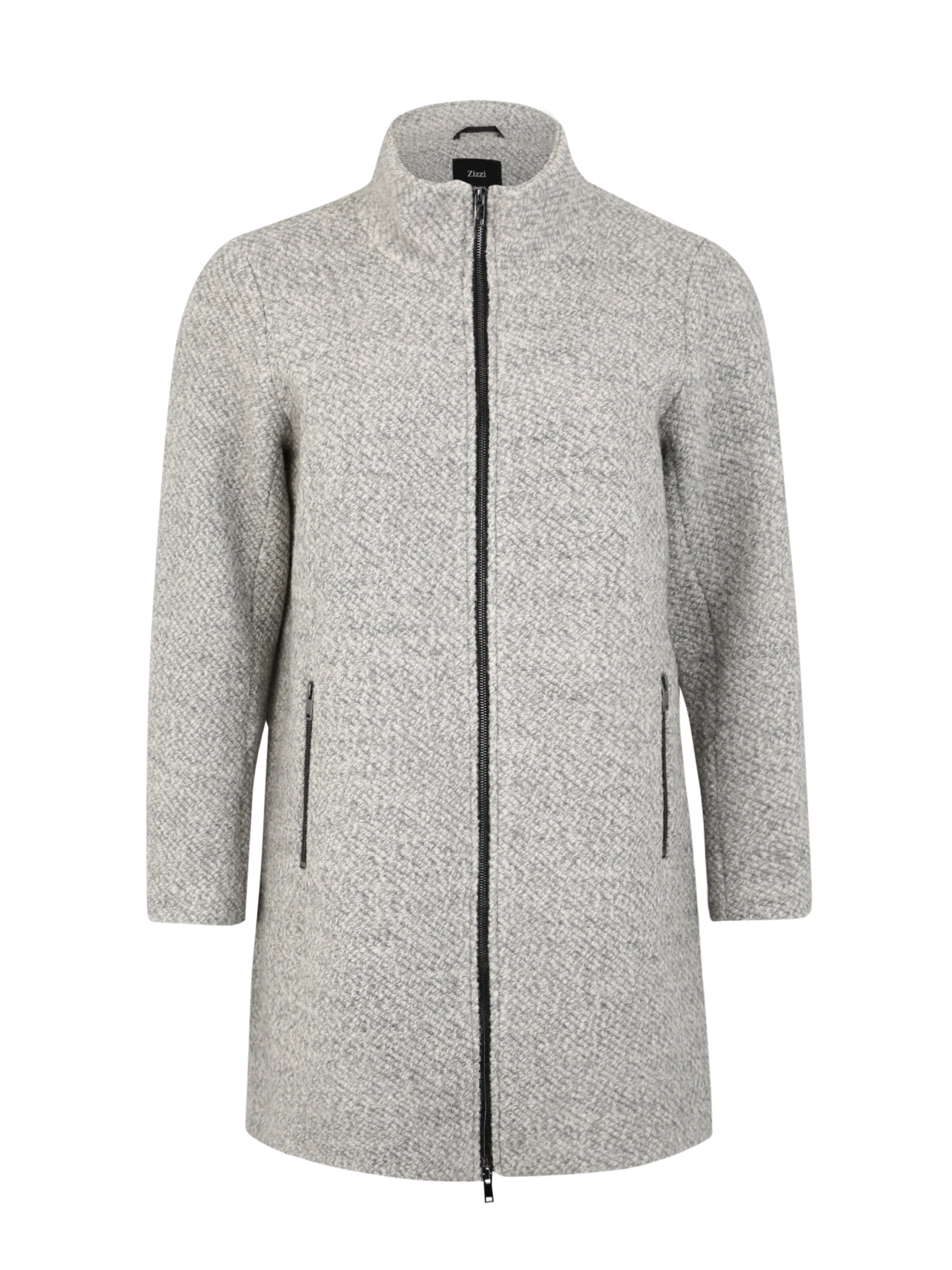 Zizzi - Tussenjas 'CASARA' in de kleur Lichtgrijs