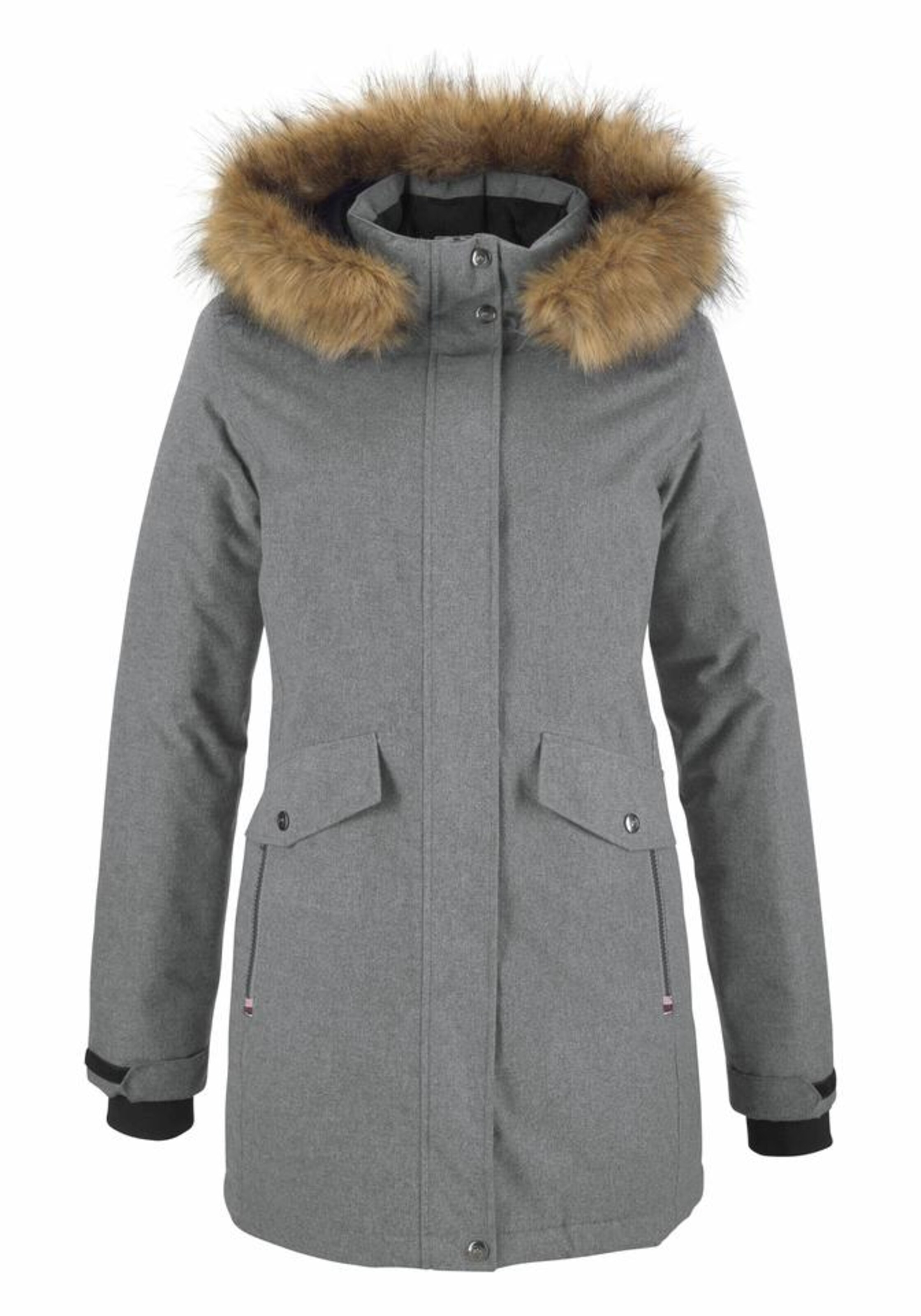 POLARINO Funktionsparka in Grau: Vorderseite