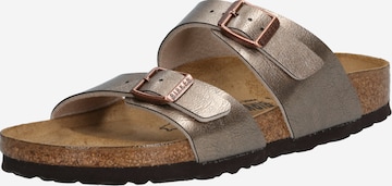 BIRKENSTOCK Muiltjes 'Arizona' in Brons: voorkant