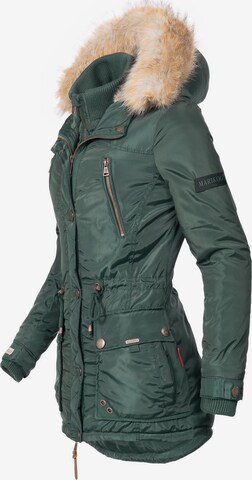 MARIKOO Winter Parka 'Grinsekatze' in Green