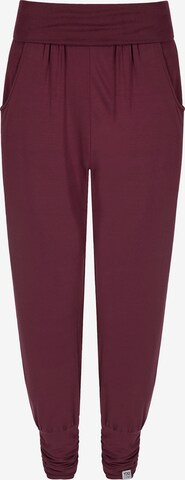 YOGISTAR.COM Loosefit Pants 'bamboo' in Rot: predná strana