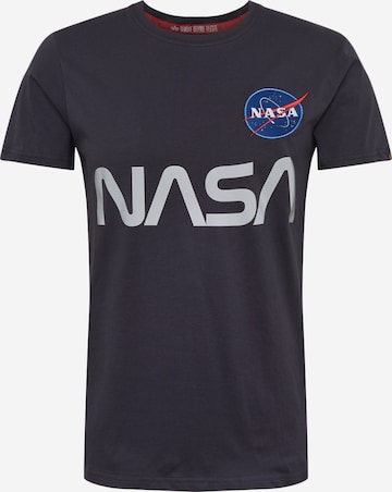 ALPHA INDUSTRIES Футболка 'NASA Reflective' в Синий: спереди