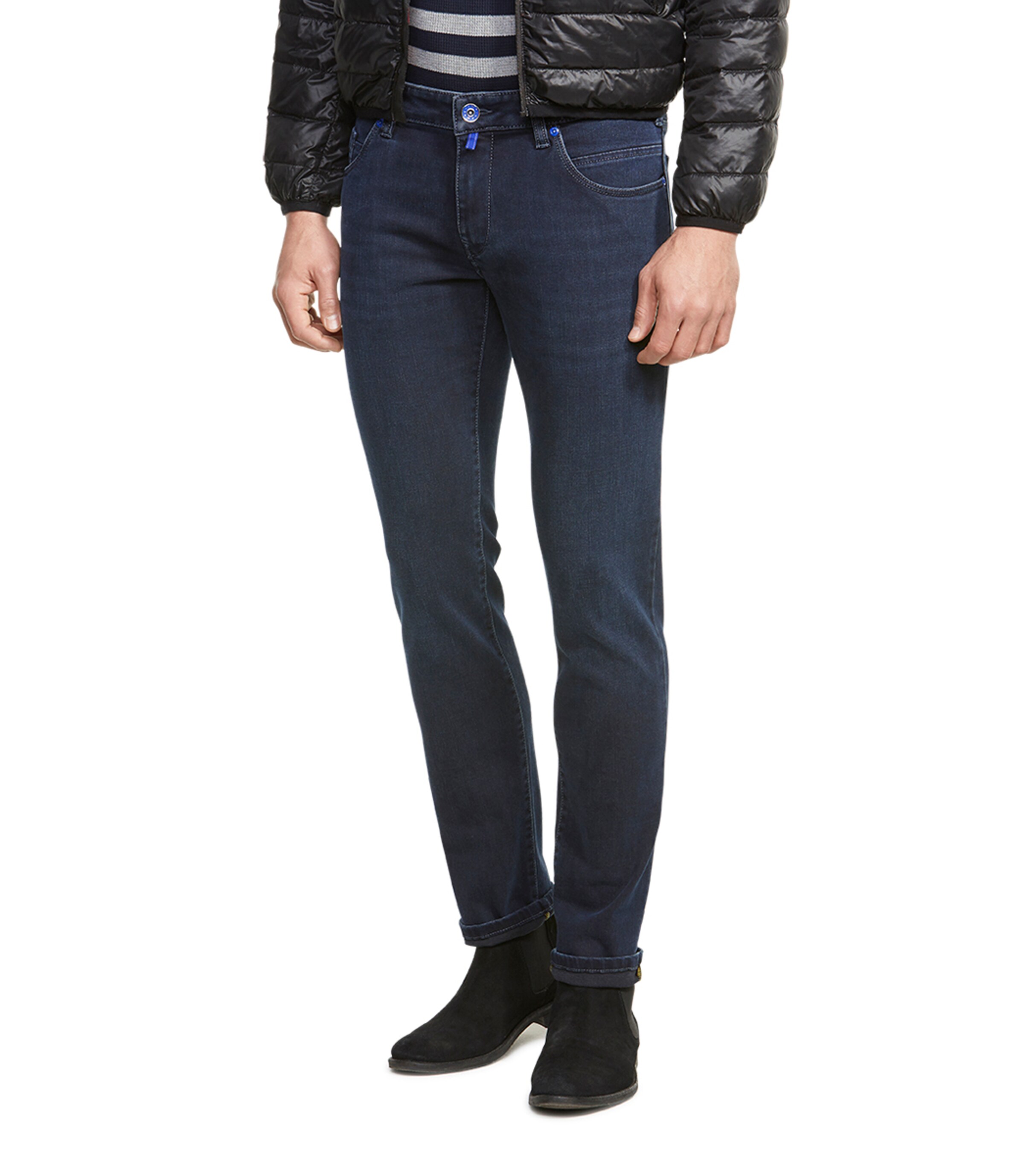 Coupe slim Jean Meyer Hosen en bleu : devant