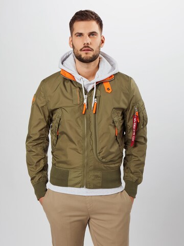 ALPHA INDUSTRIES Regularny krój Kurtka przejściowa 'Wing' w kolorze zielony: przód