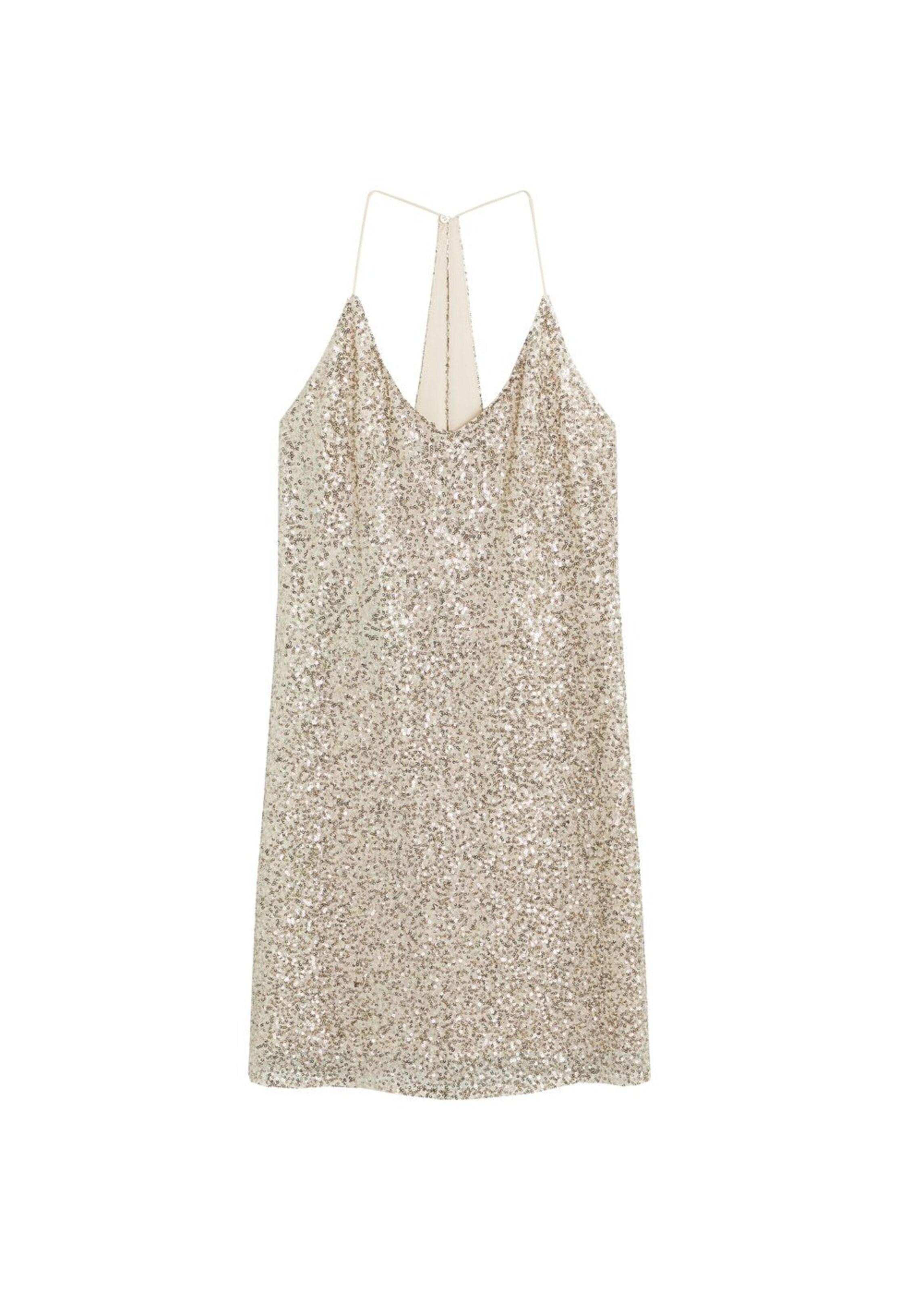 MANGO Kleid 'Dress sequin' in gold: Frontalansicht