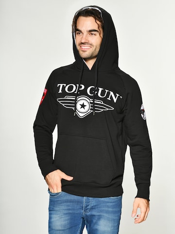 TOP GUN Sweatshirt 'Defender' in Zwart: voorkant