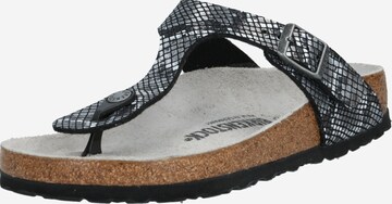 BIRKENSTOCK Klipklappere 'Gizeh Python' i sort: forside