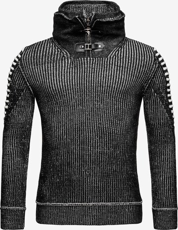 Redbridge Strickpullover 'Warschau' in Schwarz: predná strana