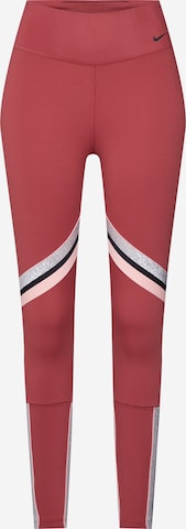 Skinny Pantalon de sport NIKE en rouge : devant