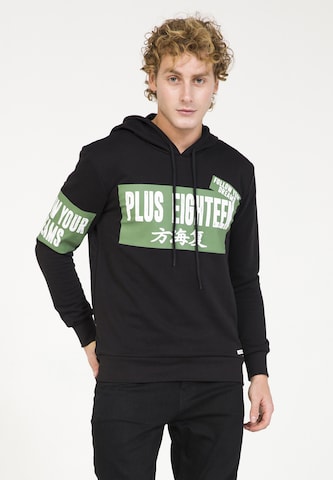 Sweat-shirt PLUS EIGHTEEN en noir : devant