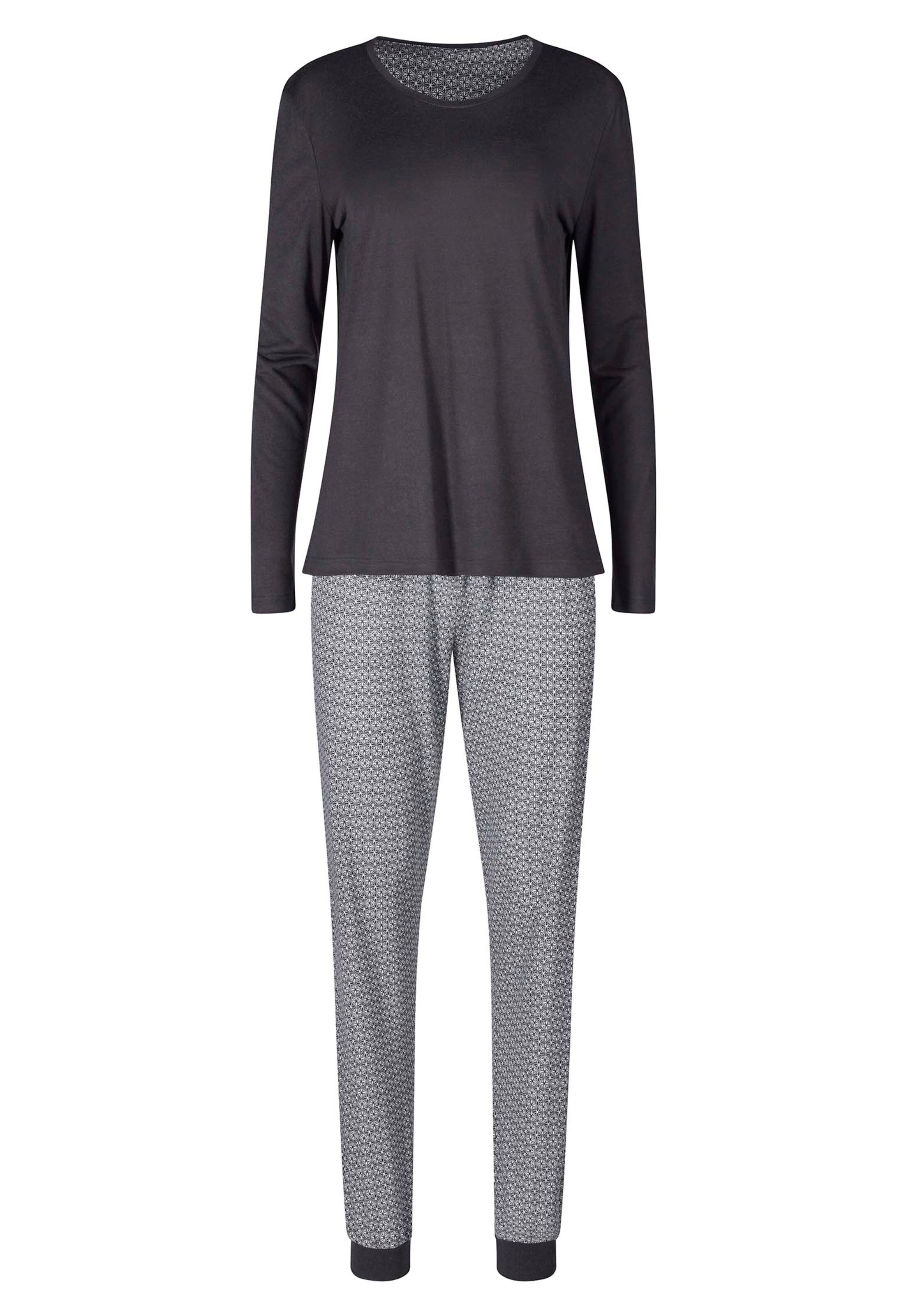 HUBER - Pyjama 'Secret Garden' in dunkelgrau