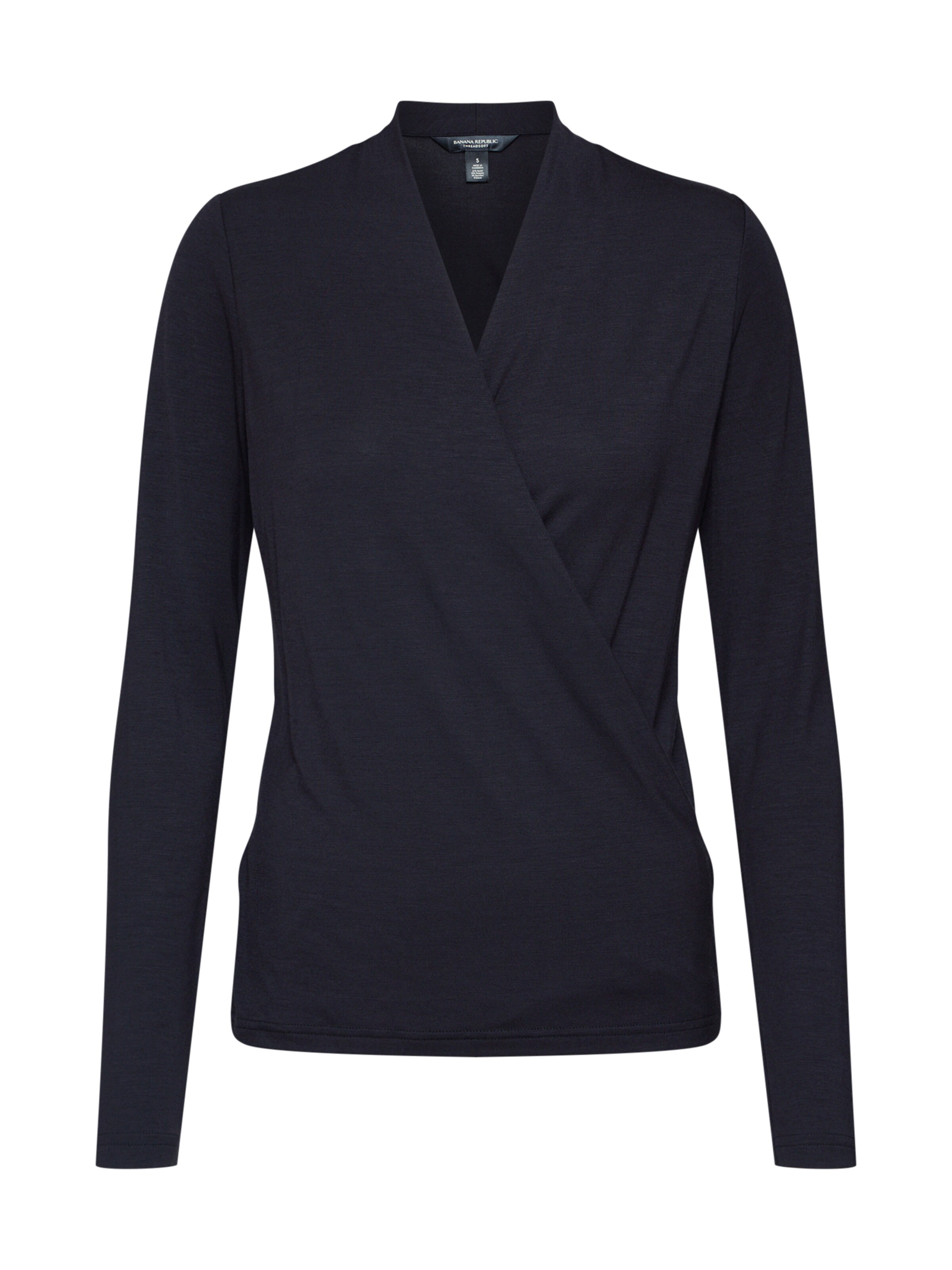 Banana Republic - Shirt 'LS WRAP TOP THREADSOFT' in de kleur Zwart