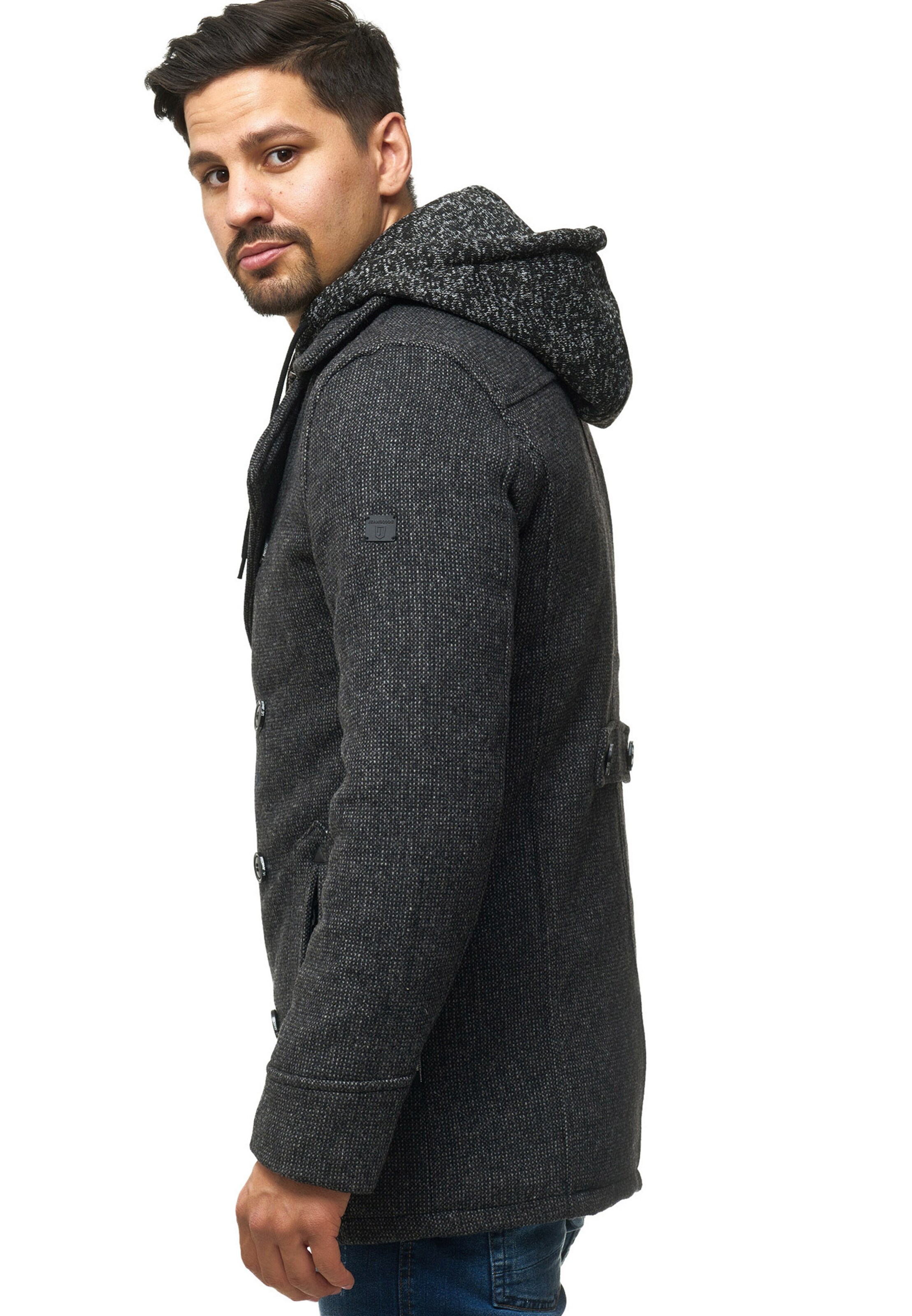 INDICODE JEANS Wollmäntel 'Cliff Jacke' in Schwarz