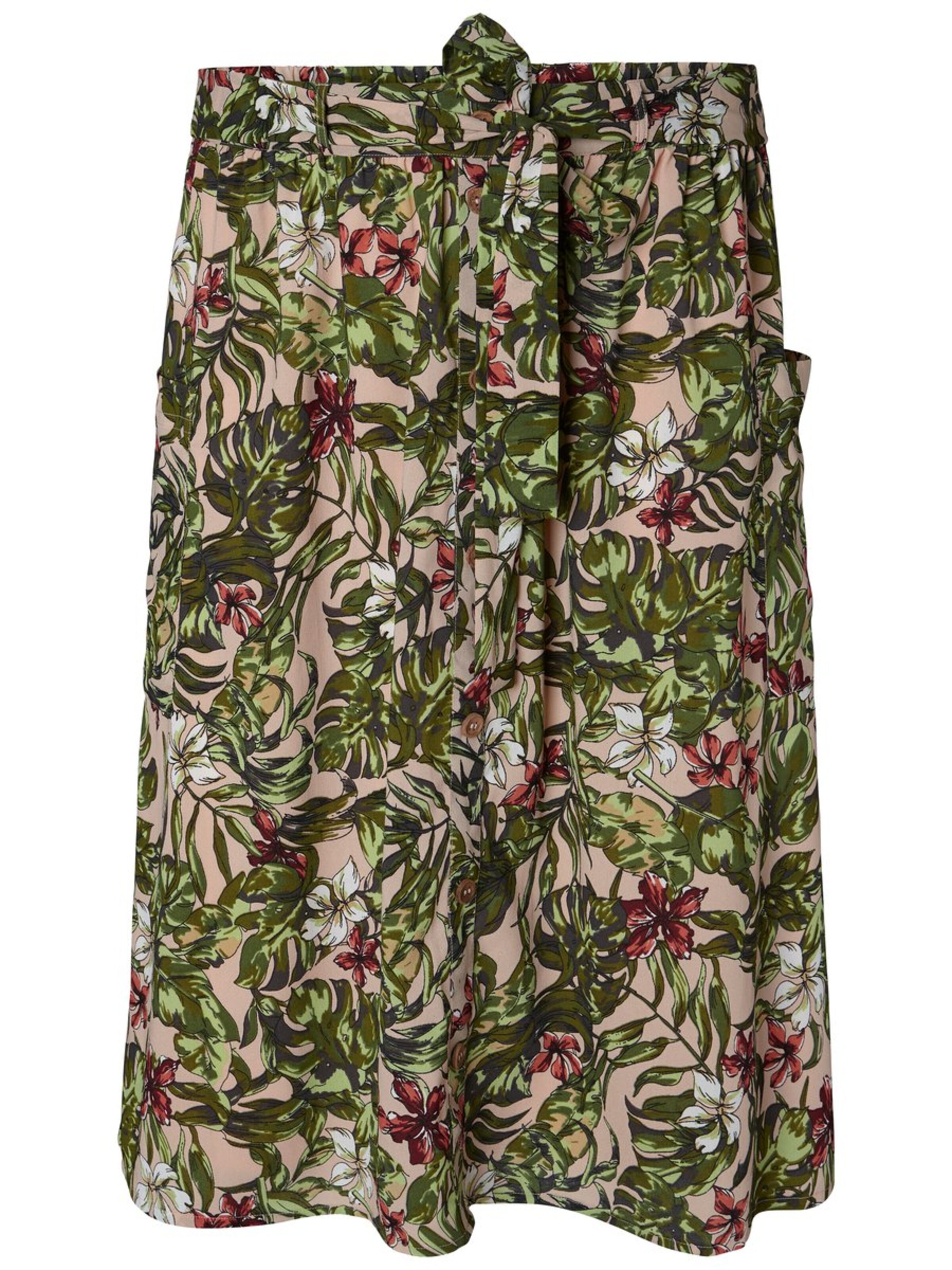 Junarose - Rok in de kleur Olijfgroen