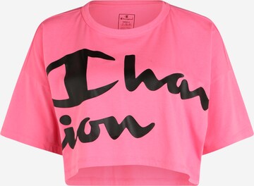 Champion Authentic Athletic Apparel - Camisa funcionais 'Crop Top' em rosa: frente