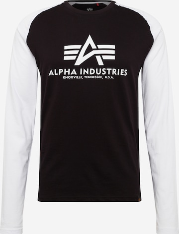 ALPHA INDUSTRIES Тениска в черн�о: отпред