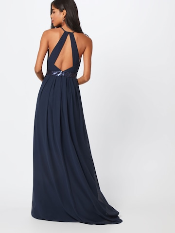 STAR NIGHT Večerné šaty 'long dress chiffon & sequins' - Modrá: zadná strana