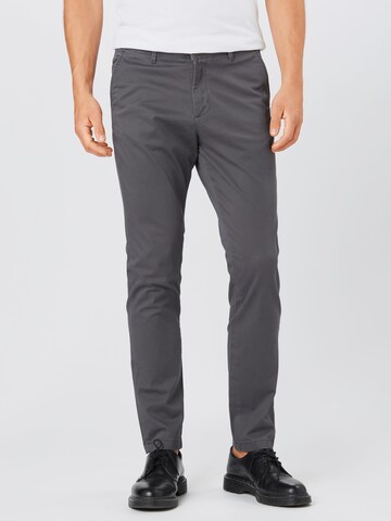 Coupe slim Pantalon chino 'JJIMarco JJBowie' JACK & JONES en gris : devant