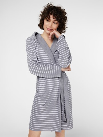 SCHIESSER Regular Short Bathrobe in Grey: front