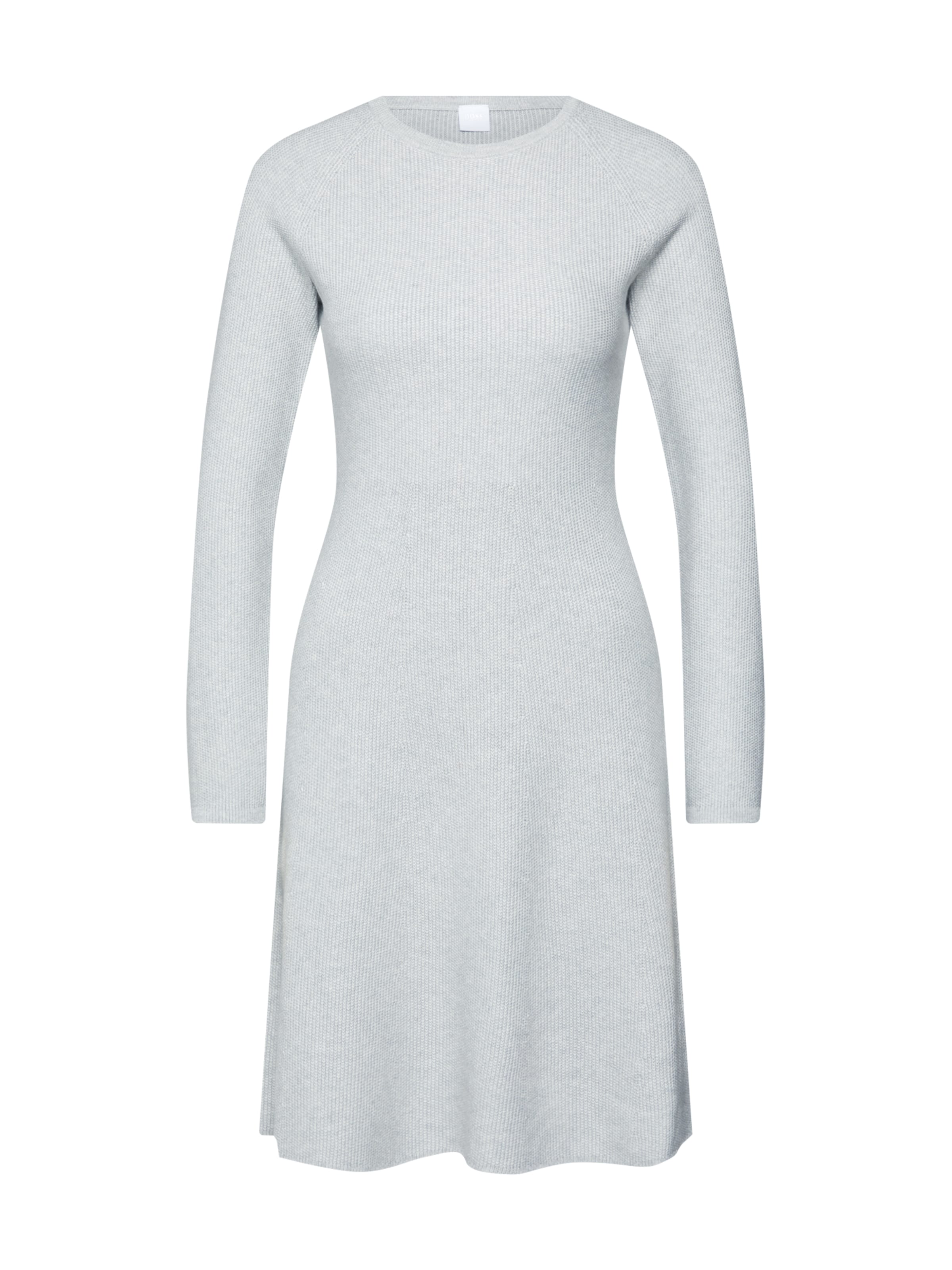BOSS - Gebreide jurk 'Idressit' in de kleur Zilver