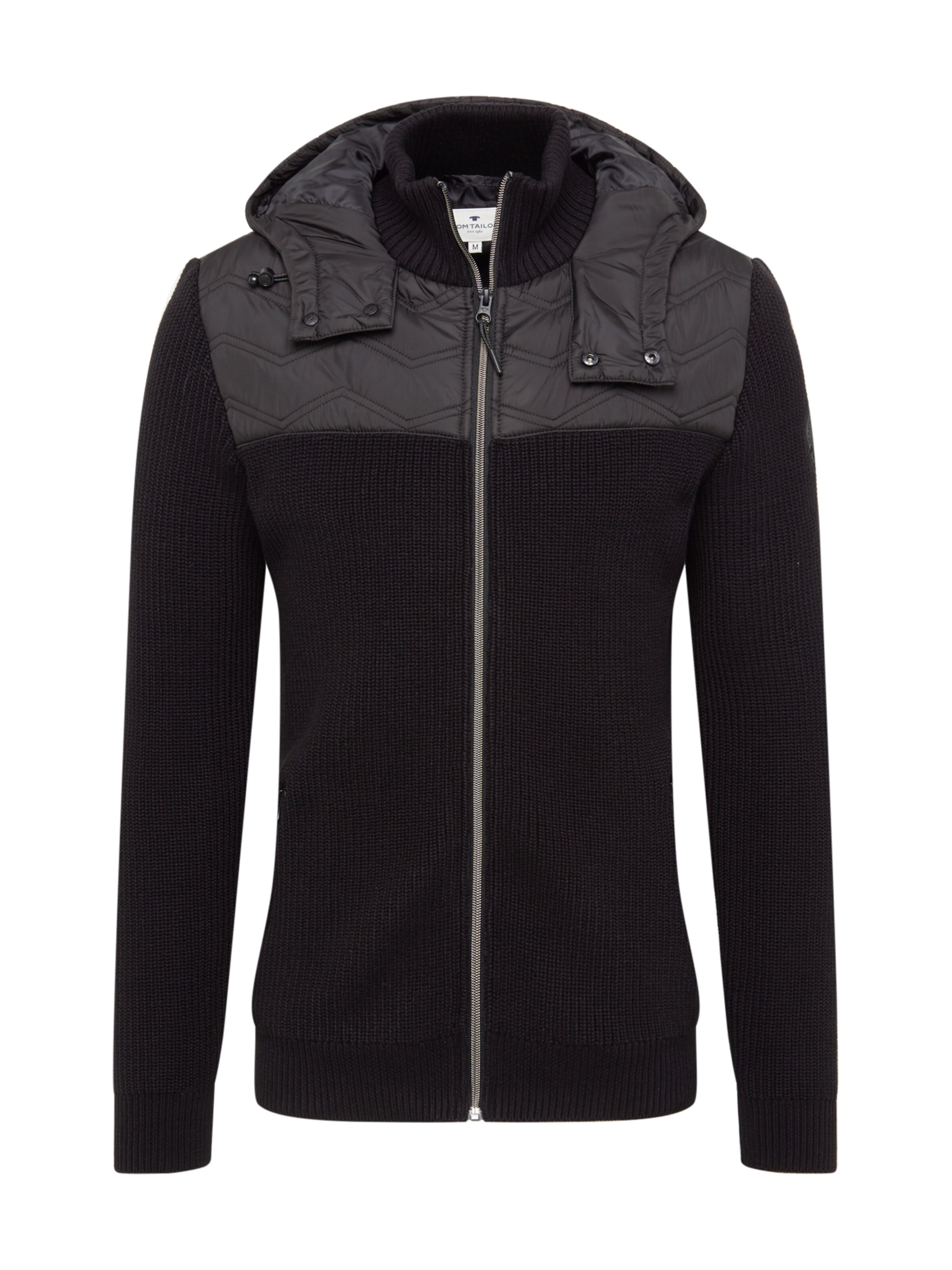 TOM TAILOR - Gebreid vest in de kleur Zwart