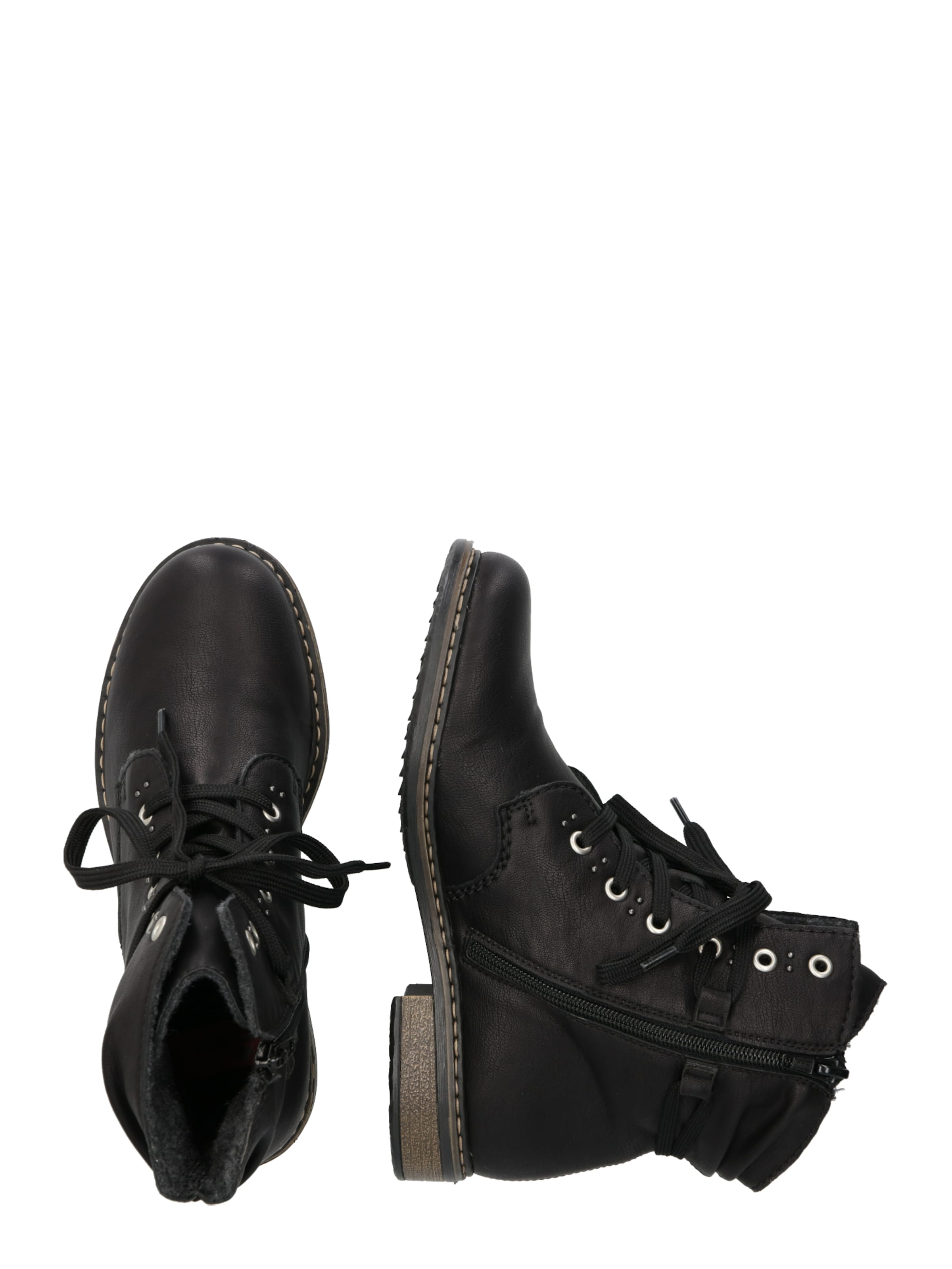 Rieker Lace-up bootie in Black: side