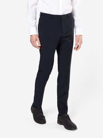 Coupe slim Pantalon à plis 'Hartley' HUGO en bleu : devant