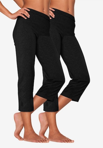 VIVANCE Slim fit Pajama Pants in Black: front