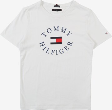 T-Shirt 'Essential Graphic' TOMMY HILFIGER en blanc : devant