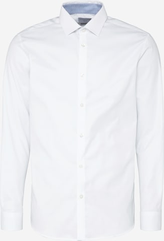 Coupe slim Chemise 'Mark' SELECTED HOMME en blanc : devant