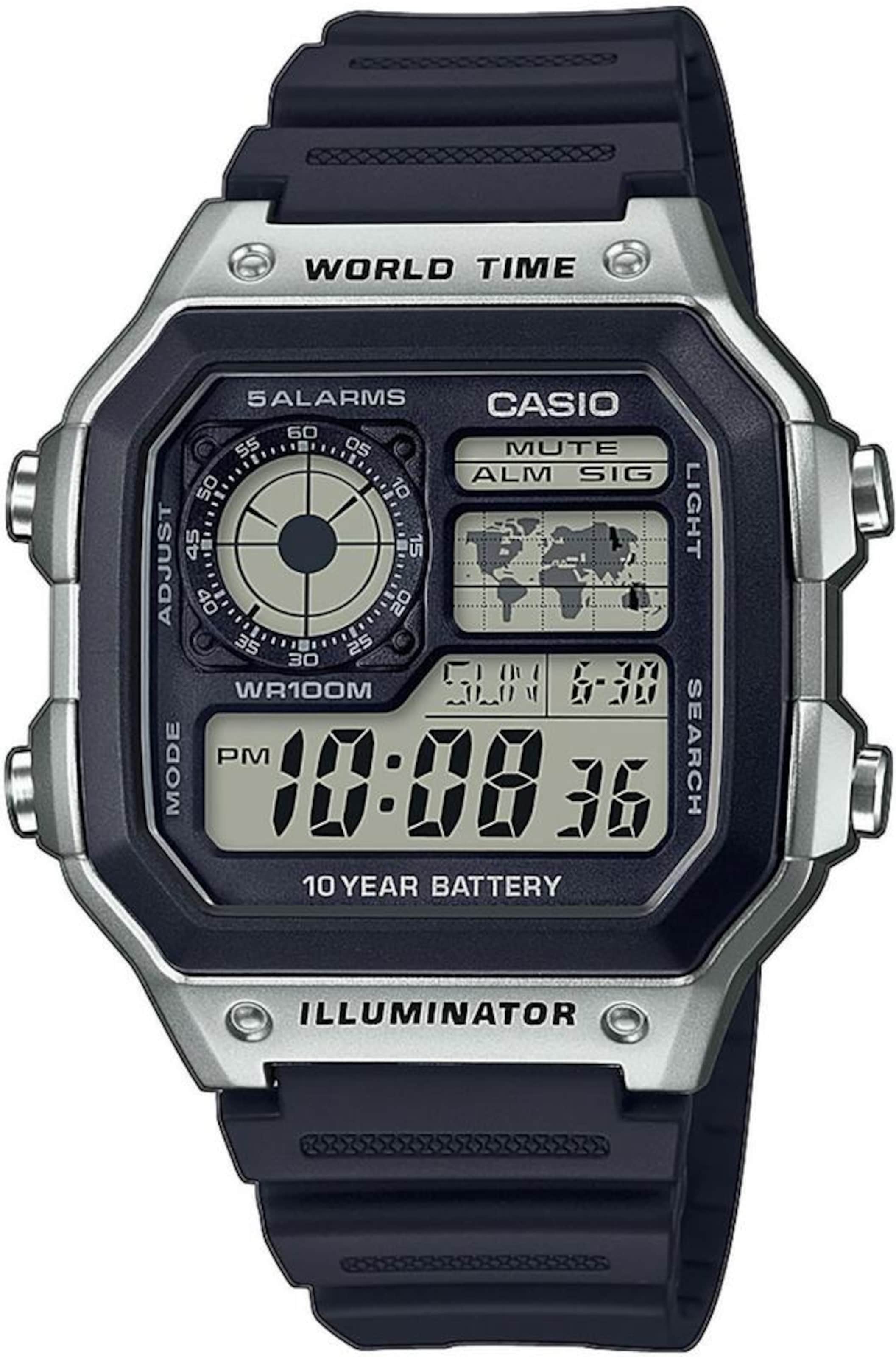 CASIO Uhr 'AE-1200WH-1CVEF' in Schwarz: Vorderseite
